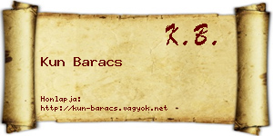 Kun Baracs névjegykártya